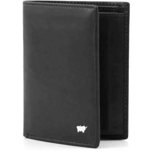Basic Geldbörse Leder schwarz 13 cm von Braun Büffel