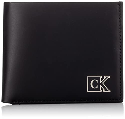 Calvin Klein Jeans Herren PLAQUE BILLFOLD W/COIN Reisezubehör- Dreifachgefaltete Brieftasche, Schwarz, Einheitsgröße