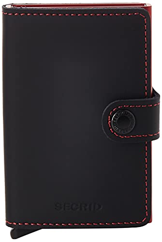 Secrid Matte Miniwallet Börse mit RFID Schutz 6.5 cm Black-red
