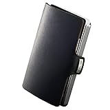 I-CLIP Original Slim Wallet Leder Geldbörse - Premium Portemonnaie - Kartenetui - Kreditkartenetui mit Geldklammer - Soft Touch Schwarz