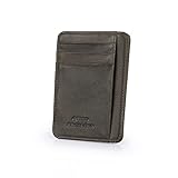 Otto Angelino Dünn Echtes Leder Kartenhalter Brieftasche für Männer - Mehrere Schlitze für Kredit, Lastschrift, Bank und Business-Karten, RFID Schutz (Grün)
