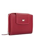 BRAUN BÜFFEL Damen Geldbörse aus echtem Leder Golf 2.0 - mit Reißverschluss - Portemonnaie für Frauen - 12 Kartenfächer - Rot