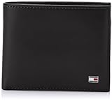 Tommy Hilfiger Herren Geldbörse Eton Mini CC Wallet aus Leder, Schwarz (Black), Onesize