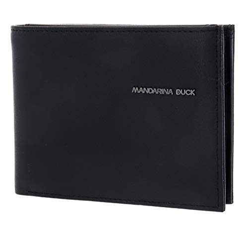 Mandarina Duck Detroit Leather RFID Bifold with Flap Black