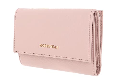 COCCINELLE Metallic Soft Wallet Grainy Leather New Pink