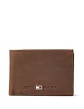 Tommy Hilfiger Herren Geldbörse Johnson Mini CC Flap Coin Pocket Pocket aus Leder, Braun (Brown), Onesize