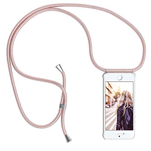 YuhooTech Handykette Hülle für iPhone 7/ iPhone 8/ iPhone SE 2020 Handyhülle, Smartphone Necklace Hülle mit Band - Handyhülle mit Kordel Umhängenband - Schnur mit Case zum umhängen in Rose Gold