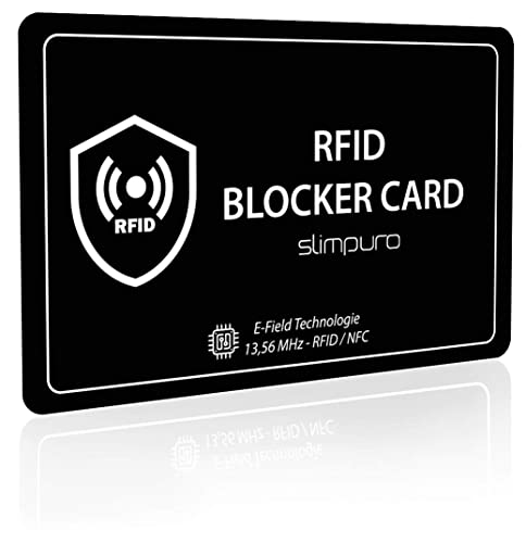 RFID Blocker Karte DEKRA Geprüft - NFC Schutzkarte - Schutz vor Datendiebstahl - dünne Karte mit 0,8mm geeignet für Jede Geldbörse