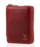 MATADOR® Granada Leder Geldbörse Herren mit Reißverschluss ROT TüV geprüfter RFID & NFC Schutz Blocker Portemonnaie Damen Geschenk-Box