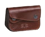 MIKA 28058702 - Mini Geldbörse aus Echt Leder/Sattelleder, Portemonnaie im Querformat, Geldbeutel mit 6 Einsteckfächer für Kreditkarten und Gürtelschlaufe, Brieftasche in braun, ca. 10 x 3 x 7 cm