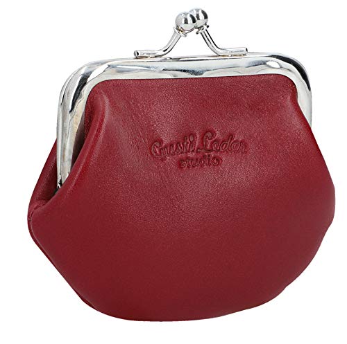 Gusti Portemonnaie Leder - Fenja aus Leder mit Clipverschluss Klickverschluss Spangenportemonnaie Geldbörse Vintage Klein Rot