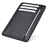 Frentree® Kartenetui aus Leder, minimalistisches Portemonnaie mit RFID Schutz und Sichtfenster, für EC Karten und Geldscheine, schlanker Geldbeutel