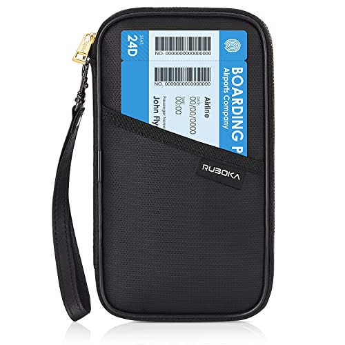 Feuerfeste RFID-blockierende Reisepasshülle (10,9 x 21,8 cm), Familie mehrere Reisepasshalter, Abdeckung, Tasche, Geldtasche, Nassfest, Reisedokumenten-Organizer, Kreditkarten-Clutch-Tasche