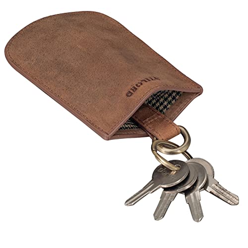 STILORD 'Toby' Schlüsseltasche Leder Schlüsselglocke Schlüsseletui Vintage Schlüsselmäppchen für viele Schlüssel Autoschlüssel Kleines Etui mit Schlüsselring, Farbe:Torino - braun