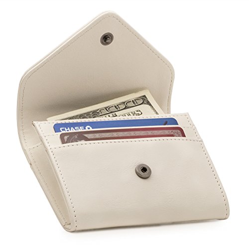 Otto Angelino Leder Geld und Kreditkarten Organizer Geldbörse - RFID Schutz – Unisex (Weiß)