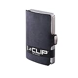 I-CLIP Original Slim Wallet Leder Geldbörse - Premium Portemonnaie - Kartenetui - Black - Kreditkartenetui mit Geldklammer - Soft Touch Black