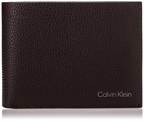 Calvin Klein Herren Warmth Bifold 5cc W/Coin L Reisezubehör-Dreifachgefaltete Brieftasche, Dark Brown, Einheitsgröße