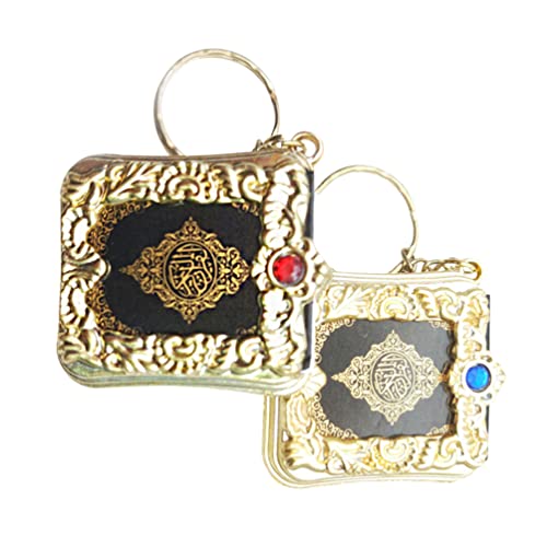 BESPORTBLE 5 Stücke Mini Ark Quran Buch Keychain Vintage Muslim Islamische Koran Buch Keyring Tasche Geldbörse Brieftasche Anhänger Auto Spiegel Hängende Dekor für Religion Geschenk