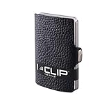 I-CLIP Original Miniwallet mit Geldklammer - Slim Wallet - Leder Geldbörse - Premium Portemonnaie - Kartenetui - Pure Black