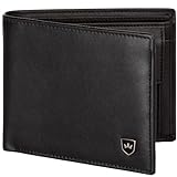 Kronenschein® - Echtleder Portemonnaie groß - Lederbörse für Herren - Premium Geldbörse mit RFID Schutz - Brieftasche aus echtem Leder - hochwertiger Männer Geldbeutel in Schwarz
