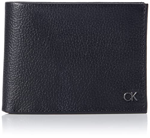Calvin Klein Pebble Herren-Geldbörse, dreifach gefaltet, Ck Black, OS