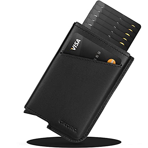 NEU! arcoma. Kartenetui - Echtleder Slim-Wallet mit RFID Schutz - Premium Kreditkartenetui für Herren mit edlem Design - Card-Holder Ridge Wallet