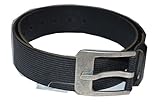 Cowboysbelt Leder Gürtel - Nr. 51094 Belt Gr. 85, Schwarz Gürtel mit Streifen Prägung = 1 Stück