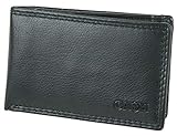 CA$H Mini-Geldbörse aus Leder - extra kleines Portemonnaie - Schwarz