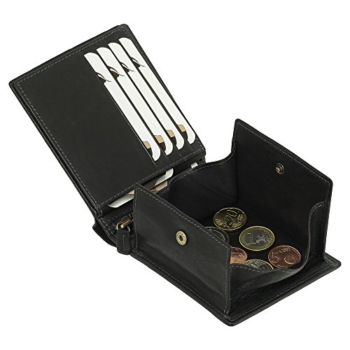Luxus Leder Geldbörse Wiener-Schachtel Portemonnaie Geldbeutel Farbe schwarz