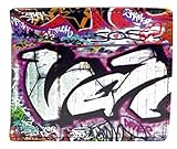 Shagwear Herren Geldbörse, Mens Wallet Bunte Graffiti/ Colorful Graffiti, Large