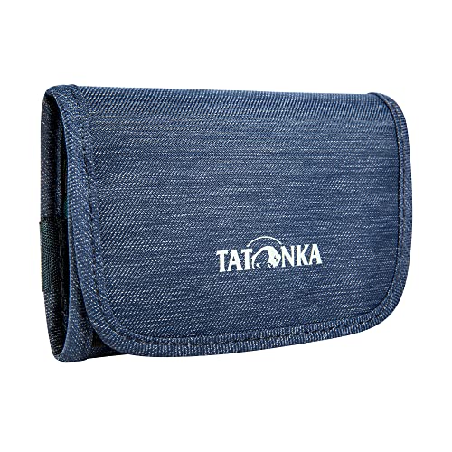 Tatonka Geldbörse Folder - Klettverschluss-Geldbeutel mit 3 Kreditkarten-Steckfächern, Geldscheinfach, Sichtfenster und RV-Fach für Münzgeld - 9 x 12 x 2 cm - Navy