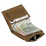 Sportliche Leder Dollarclip Herren Geldbörse Geldclip Geldbeutel mit Geldklammer Portemonnaie Rust