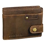 STILORD 'Finley' Leder Geldbörse Herren RFID und NFC Schutz Männer Portemonnaie mit Druckknopf Brieftasche mit Ausleseschutz in Geschenkbox, Farbe:mittel - braun