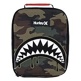 Hurley Unisex-Adult Shark Bite Insulated Lunch Tote Bag, Green Camo, 1SIZE