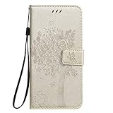 Miagon für Samsung Galaxy Note 10 Plus Geldbörse Wallet Case,PU Leder Baum Katze Schmetterling Flip Cover Klapphülle Tasche Schutzhülle mit Magnet Handschlaufe Strap