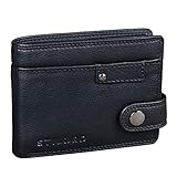 STILORD 'Finley' Leder Geldbörse Herren RFID und NFC Schutz Männer Portemonnaie mit Druckknopf Brieftasche mit Ausleseschutz in Geschenkbox, Farbe:schwarz