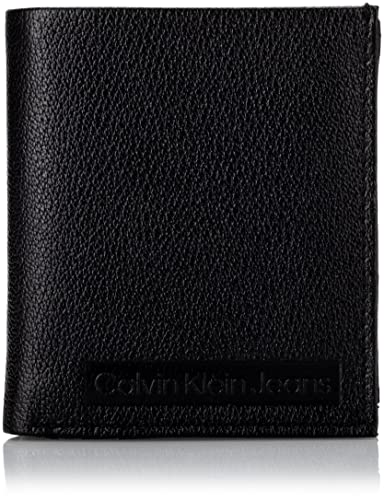 Calvin Klein Jeans Herren LOGO EMBOSS SMALL N/S TRIFOLD Reisezubehör- Dreifachgefaltete Brieftasche, Schwarz, Einheitsgröße